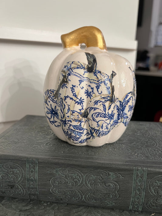 Chinoiserie Pumpkin image decoupage Pumpkin