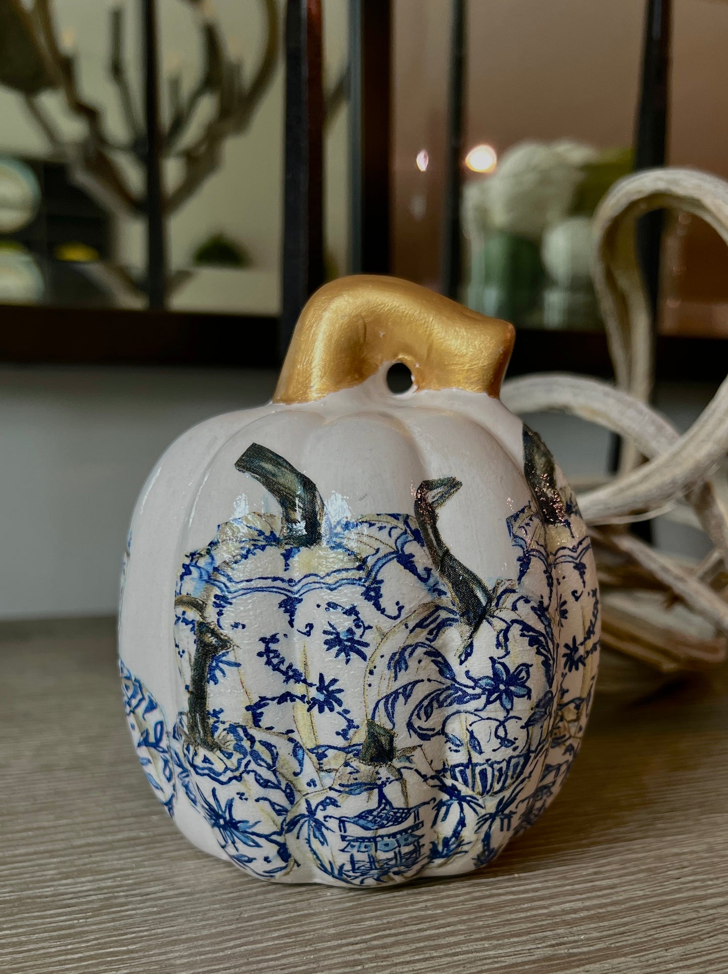 Chinoiserie Pumpkin image decoupage Pumpkin